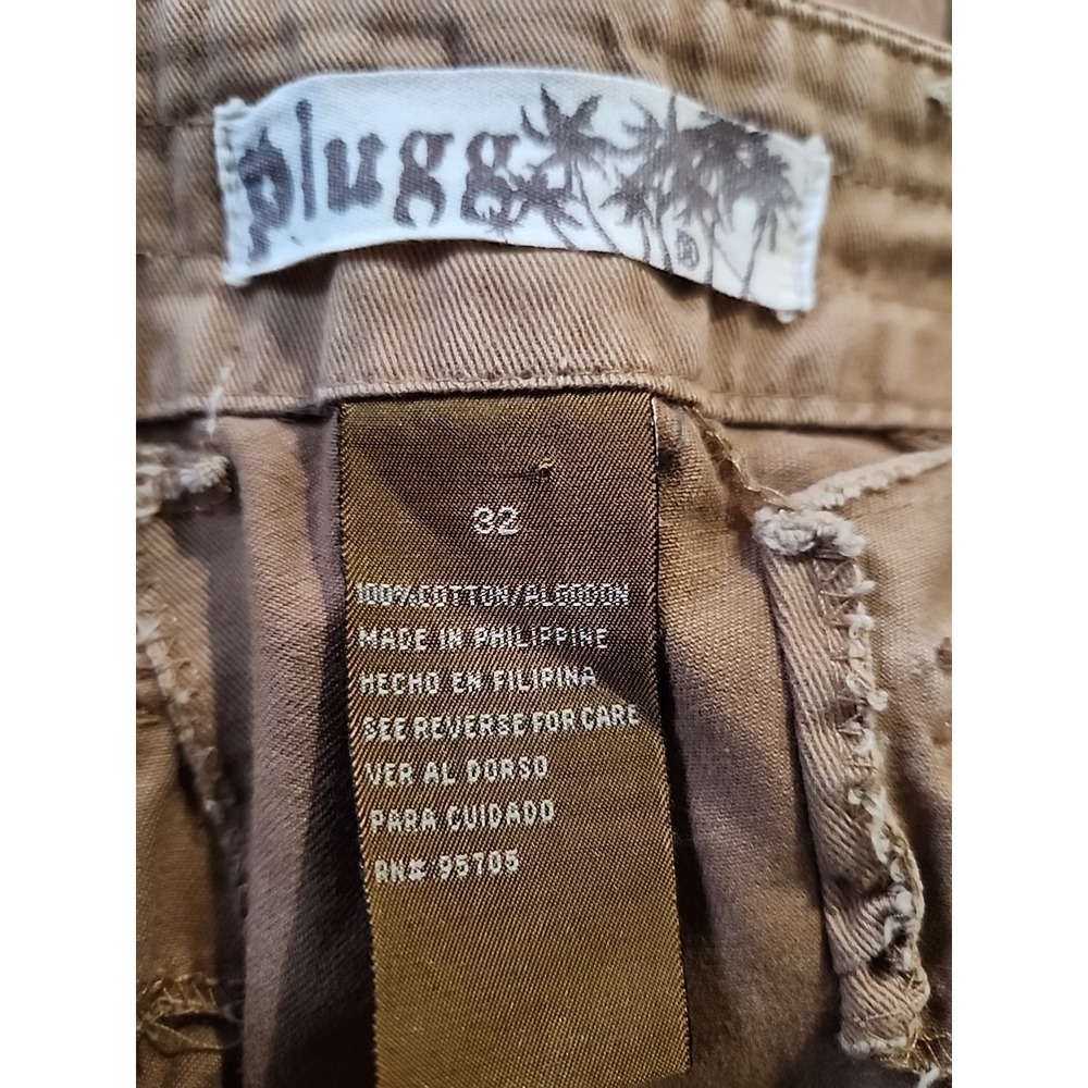 PLUGG‎ Cargo Shorts - Men's Size 32 - Stylish Brown Utility Shorts Y2K - Picture 4 of 4